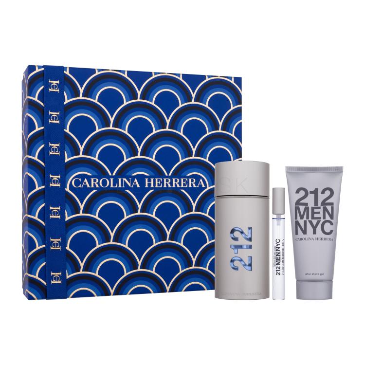 Carolina Herrera 212 NYC Men Darčeková kazeta toaletná voda 100 ml + toaletná voda 10 ml + gél po holení 100 ml