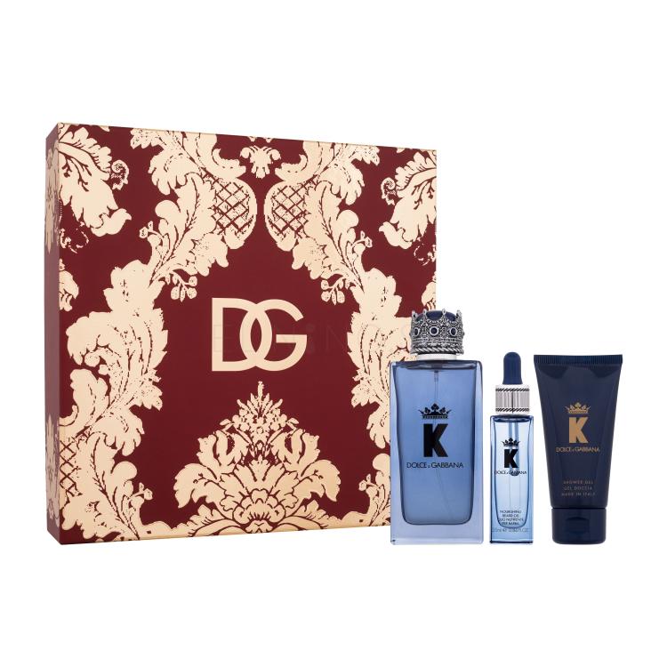 Dolce&amp;Gabbana K Darčeková kazeta parfumovaná voda 100 ml + sprchovací gél 50 ml + olej na fúzy 25 ml