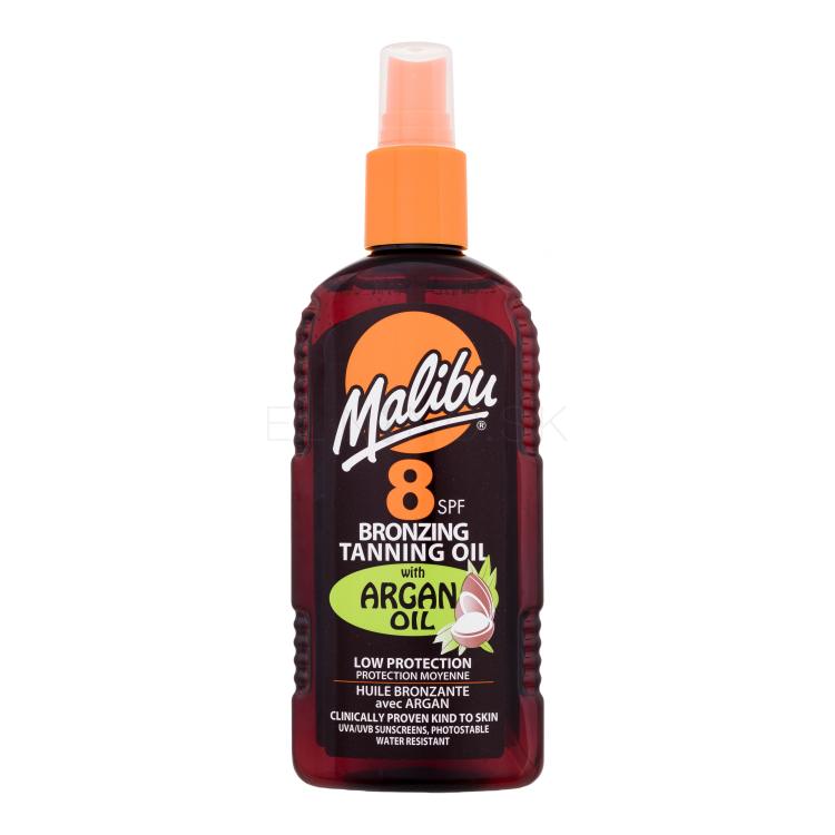 Malibu Bronzing Tanning Oil Argan Oil SPF8 Opaľovací prípravok na telo pre ženy 200 ml