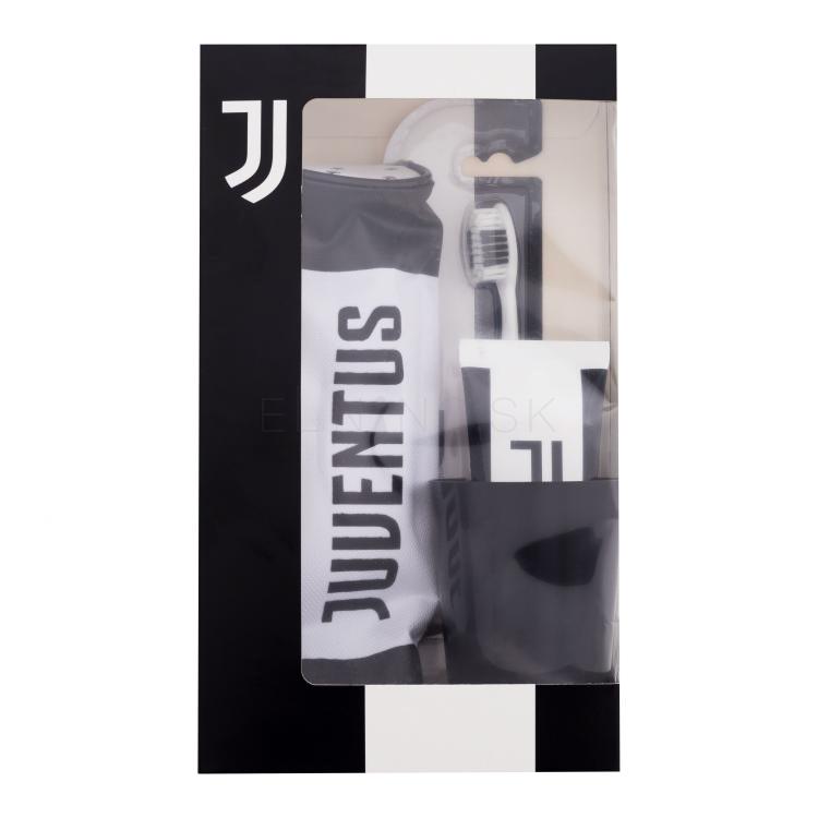 Juventus Juventus Darčeková kazeta zubná pasta 75 ml + zubná kefka + pohár na zubnú kefku + kozmetická taštička