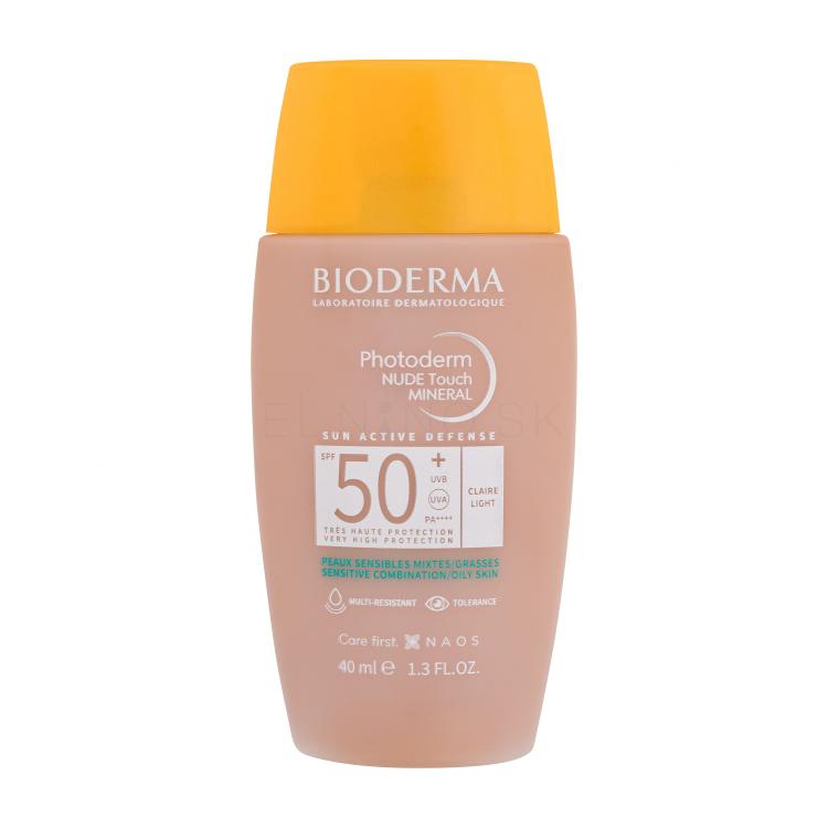 BIODERMA Photoderm Nude Touch Mineral SPF50+ Opaľovací prípravok na tvár 40 ml Odtieň Light