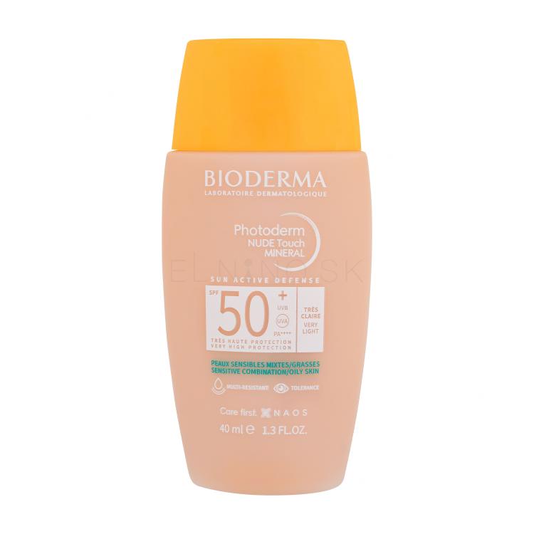 BIODERMA Photoderm Nude Touch Mineral SPF50+ Opaľovací prípravok na tvár 40 ml Odtieň Very Light