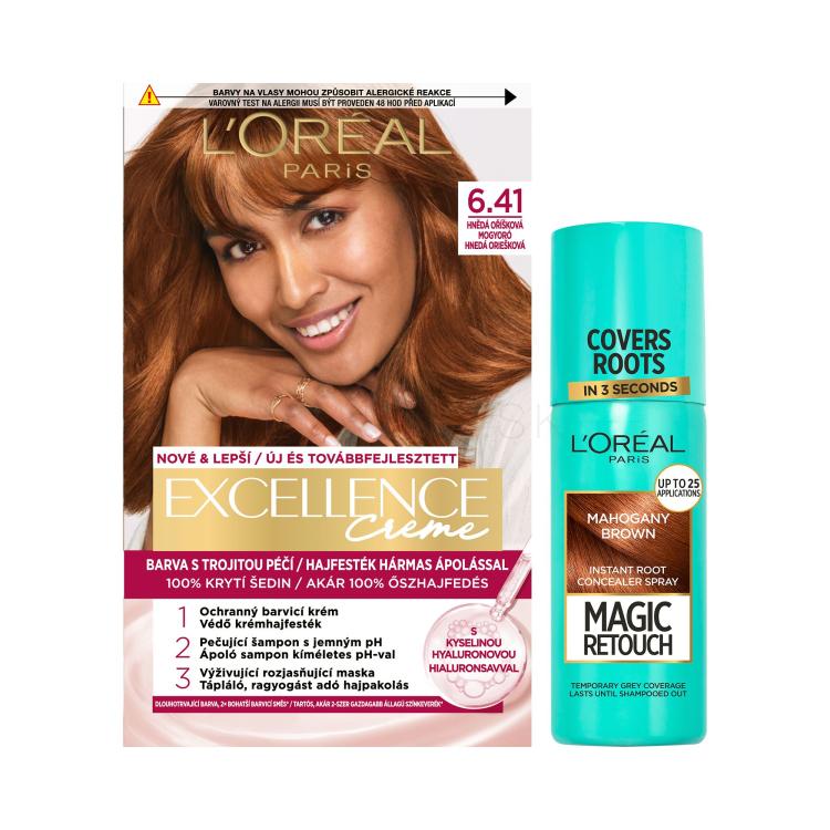 Set Farba na vlasy L&#039;Oréal Paris Magic Retouch Instant Root Concealer Spray + Farba na vlasy L&#039;Oréal Paris Excellence Creme Triple Protection