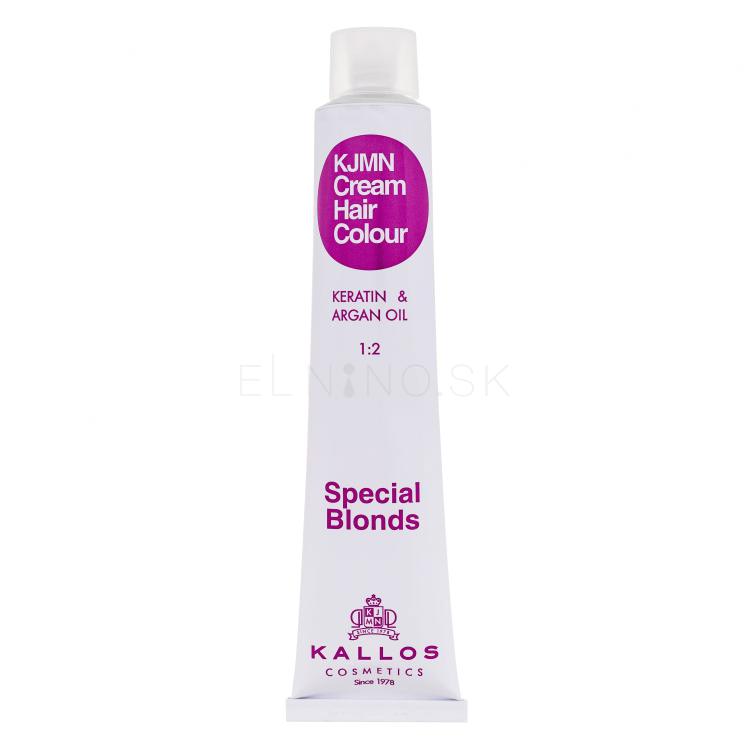 Kallos Cosmetics KJMN Cream Hair Colour Keratin &amp; Argan Oil Special Blonds Farba na vlasy pre ženy 100 ml Odtieň 12.8 Special Ultra Pearl Blond