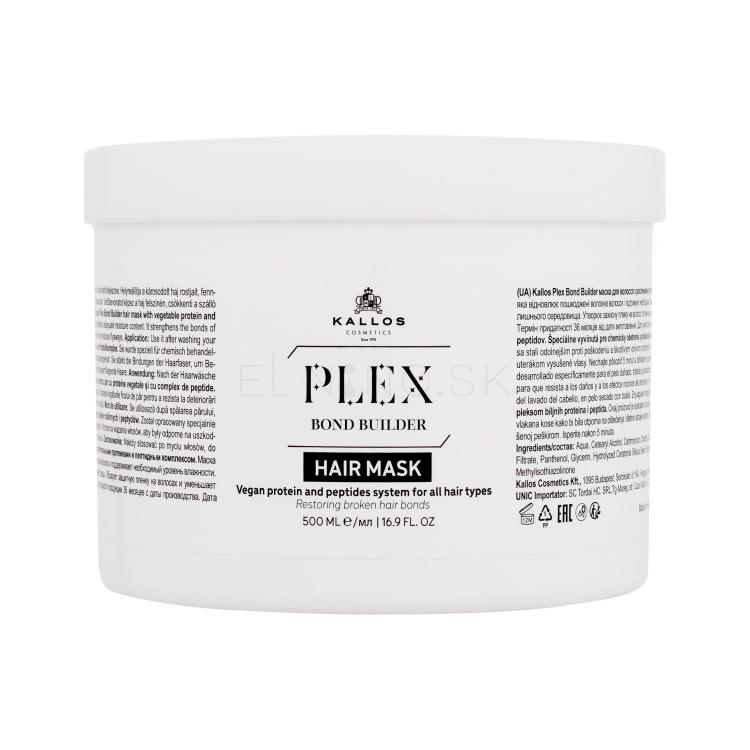 Kallos Cosmetics Plex Bond Builder Hair Mask Maska na vlasy pre ženy 500 ml