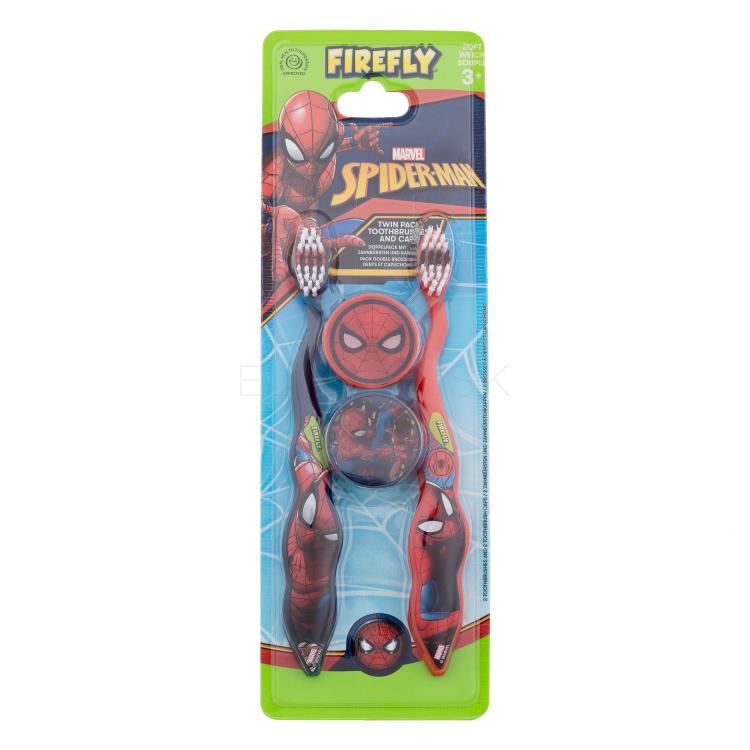 Marvel Spiderman Twin Pack Darčeková kazeta zubná kefka 2 ks + kryt na zubnú kefku 2 ks