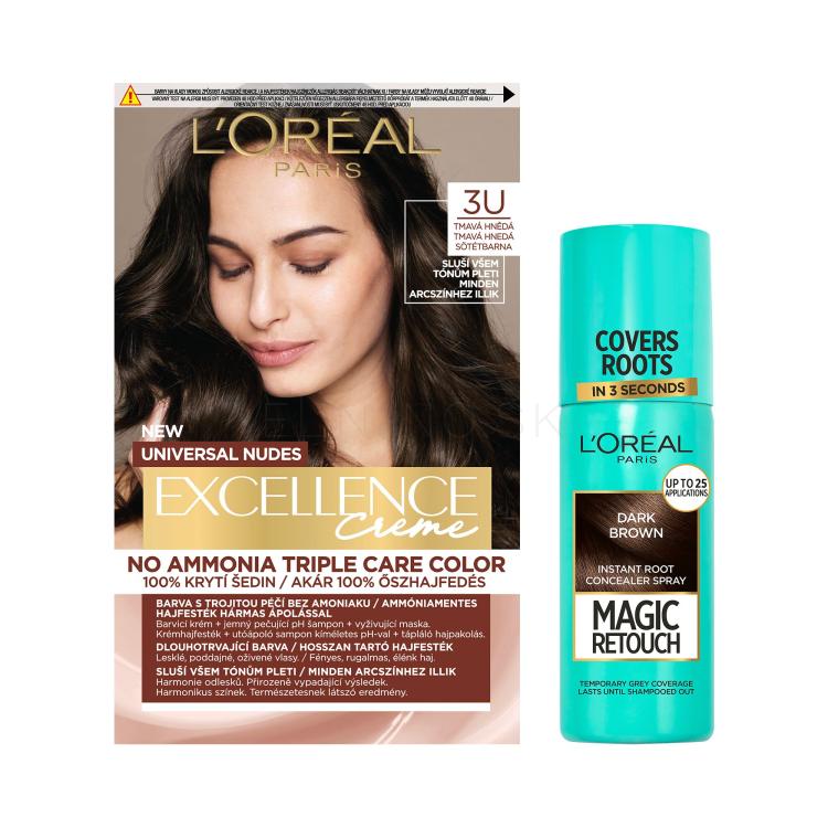 Set Farba na vlasy L&#039;Oréal Paris Magic Retouch Instant Root Concealer Spray + Farba na vlasy L&#039;Oréal Paris Excellence Creme Triple Protection