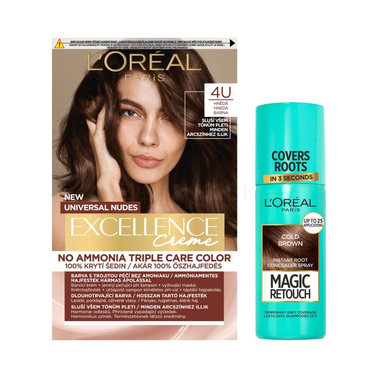 Set Farba na vlasy L&#039;Oréal Paris Magic Retouch Instant Root Concealer Spray + Farba na vlasy L&#039;Oréal Paris Excellence Creme Triple Protection