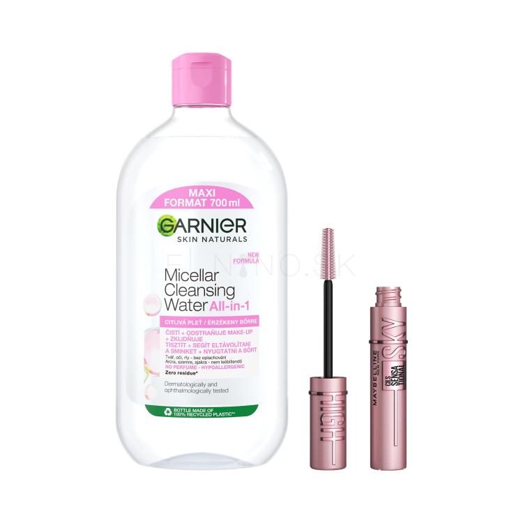 Set Micelárna voda Garnier Skin Naturals Micellar Cleansing Water All-in-1 + Špirála Maybelline Lash Sensational Sky High