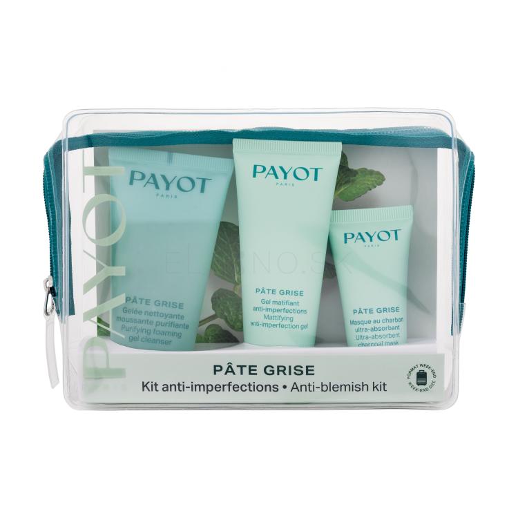 PAYOT Pâte Grise Anti Blemish Kit Darčeková kazeta čistiaci gél 50 ml + pleťový gél 30 ml + pleťová maska 15 ml + taštička