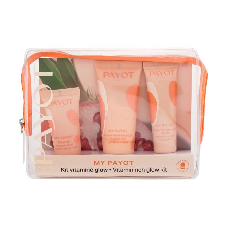 PAYOT My Payot Vitamin Rich Glow Kit Darčeková kazeta denný pleťový krém 30 ml + pleťový krém SPF 15 20 ml + nočná pleťová maska 15 ml + taštička