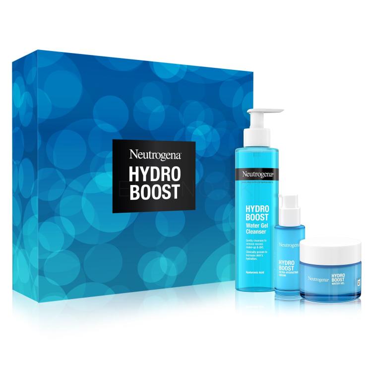 Neutrogena Hydro Boost Gift Set New Darčeková kazeta pleťové sérum Hydro Boost Hyaluronic Acid Ultra-Hydrating Serum 15 ml + pleťový gél Hydro Boost Hyaluronic Acid Water Gel 50 ml + čistiaci pleťový gél Hydro Boost Water Gel Cleanser 200 ml