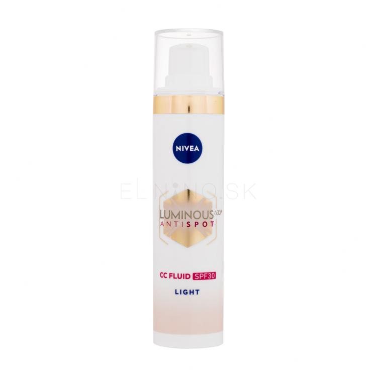 Nivea Luminous 630 Antispot CC Fluid SPF30 CC krém pre ženy 40 ml Odtieň 01 Light