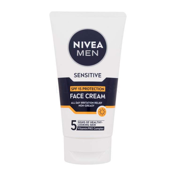 Nivea Men Sensitive Face Cream SPF15 Denný pleťový krém pre mužov 75 ml