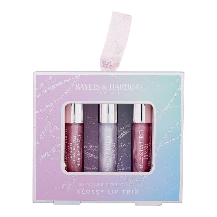 Baylis &amp; Harding Jojoba, Vanilla &amp; Almond Oil Signature Collection Glossy Lip Trio Darčeková kazeta lesk na pery 3 x 2,5 ml