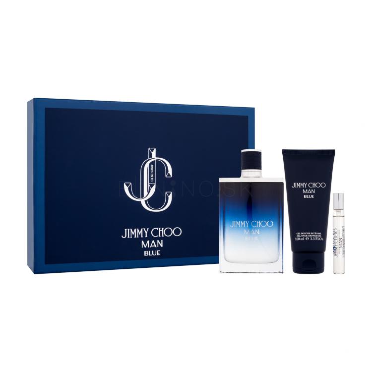 Jimmy Choo Man Blue Darčeková kazeta toaletná voda 100 ml + toaletná voda 7,5 ml + sprchovací gél 100 ml