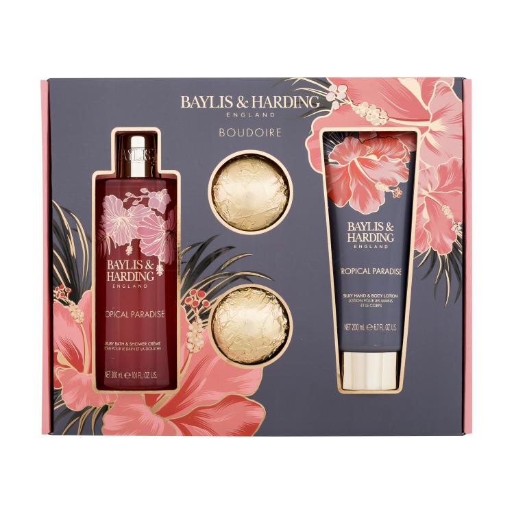 Baylis &amp; Harding Boudoire Tropical Paradise Darčeková kazeta sprchovací krém 300 ml + telové mlieko 200 ml + bomba do kúpeľa 2 x 75 g