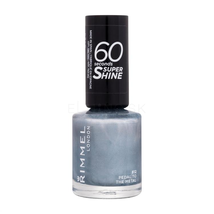 Rimmel London 60 Seconds Super Shine Lak na nechty pre ženy 8 ml Odtieň 812 Pedal To The Metal poškodený flakón