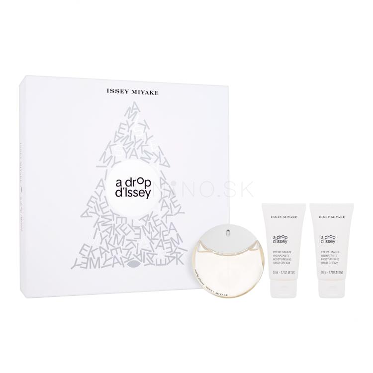 Issey Miyake A Drop d&#039;Issey Darčeková kazeta parfumovaná voda 50 ml + krém na ruky 2 x 50 ml