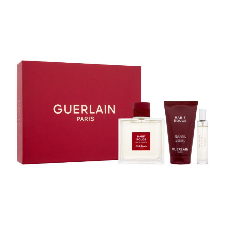 Guerlain Habit Rouge Darčeková kazeta toaletná voda 100 ml + toaletná voda 10 ml + sprchovací gél 75 ml