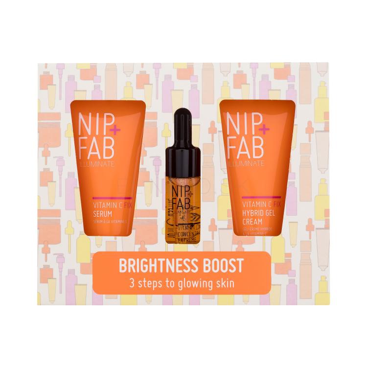 NIP+FAB Illuminate Brightness Boost Darčeková kazeta pleťové sérum Vitamin C Fix Serum 20 ml + pleťový gél-krém Vitamin C Fix Hybrid Gel Cream 20 ml + pleťové sérum Vitamin C Fix Concentrate Extreme 10 ml