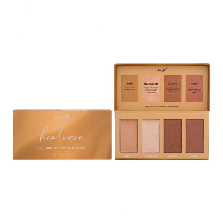 Barry M Heatwave Highlighter &amp; Bronzer Palette Kontúrovacia paletky pre ženy 14 g