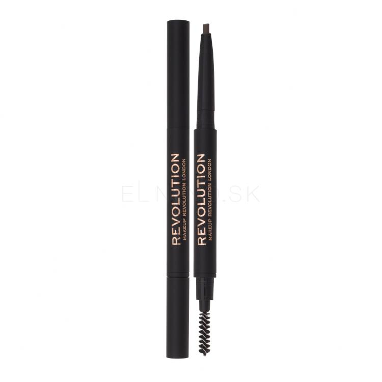 Makeup Revolution London Duo Brow Definer Ceruzka na obočie pre ženy 0,25 g Odtieň Medium Brown