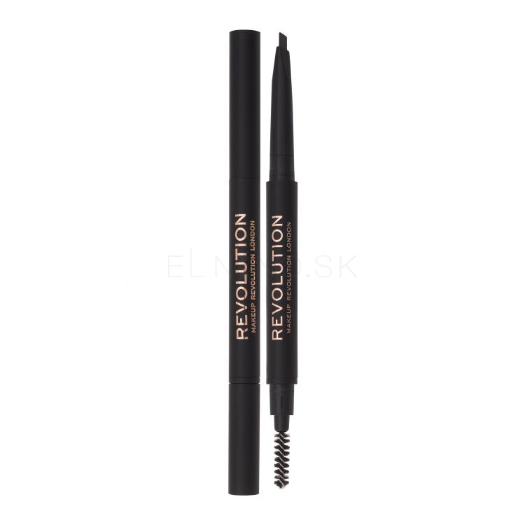 Makeup Revolution London Duo Brow Definer Ceruzka na obočie pre ženy 0,25 g Odtieň Dark Brown