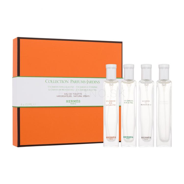 Hermes Un Jardin Collection Darčeková kazeta toaletná voda Un Jardin Sur Le Nil 15 ml + toaletná voda Le Jardin de Monsieur Li 15 ml + toaletná voda Un Jardin a Cythere 15 ml + toaletná voda Un Jardin Sur La Lagune 15 ml