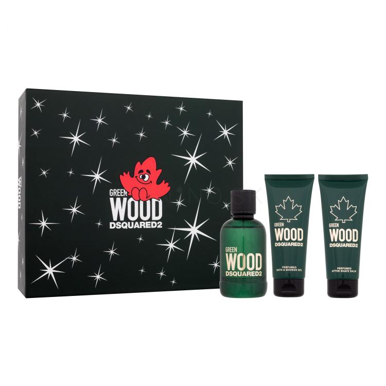 Dsquared2 Green Wood SET1 Darčeková kazeta toaletná voda 100 ml + sprchovací gél 100 ml + balzam po holení 100 ml