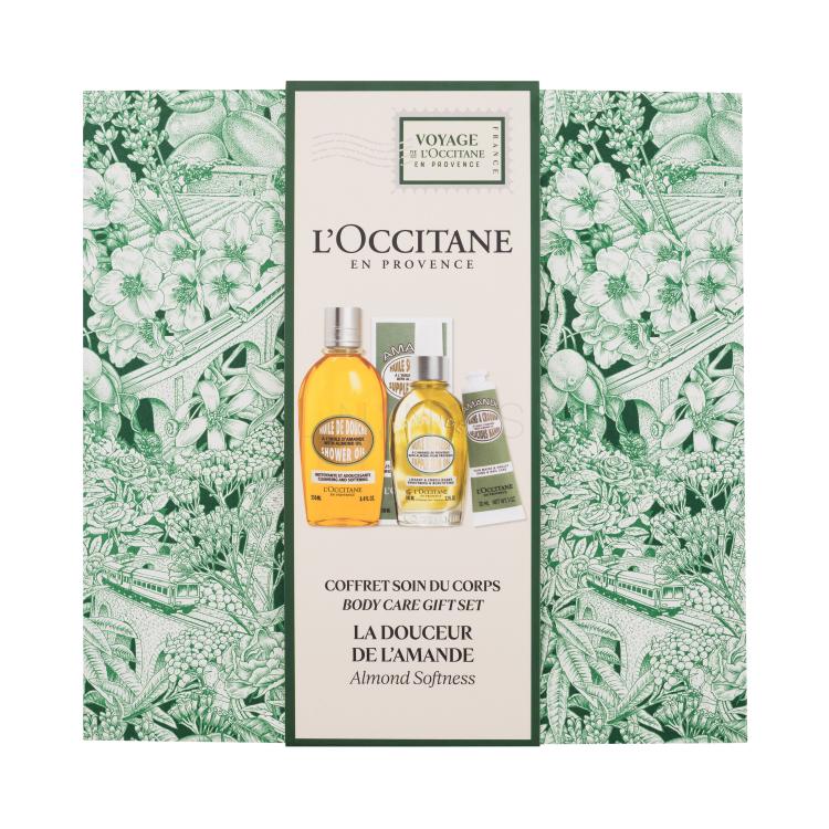 L&#039;Occitane Almond (Amande) Body Care Gift Set Darčeková kazeta sprchovací olej Almond Shower Oil 250 ml + telový olej Almond Supple Skin Oil 100 ml + krém na ruky Almond Delicious Hands 30 ml