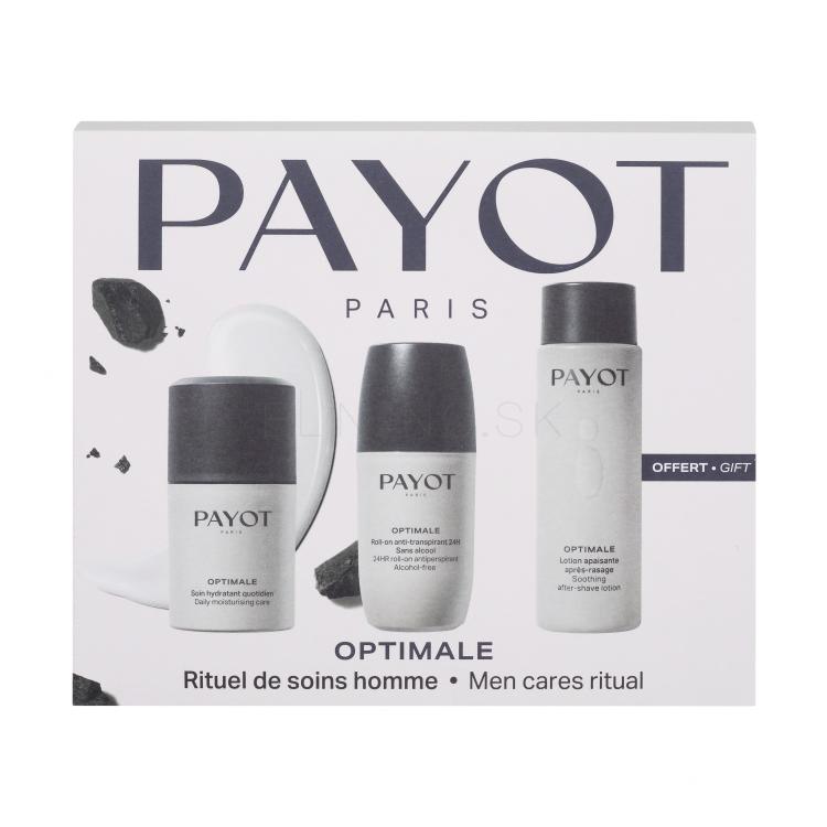 PAYOT Optimale Men Cares Ritual Darčeková kazeta gél-krém Optimale Daily Moisturising Care 50 ml + gél po holení Optimale Soothing After-Shave Lotion 100 ml + antiperspirant Optimale 24HR Roll-On Antiperspirant 75 ml