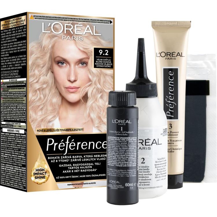 L&#039;Oréal Paris Préférence Farba na vlasy pre ženy 60 ml Odtieň 9.2