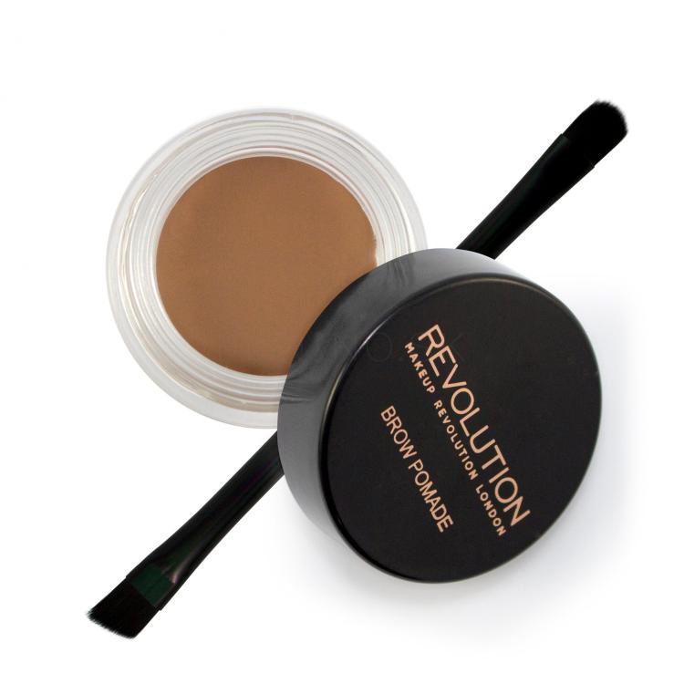 Makeup Revolution London Brow Pomade With Double Ended Brush Gél a pomáda na obočie pre ženy 2,5 g Odtieň Soft Brown