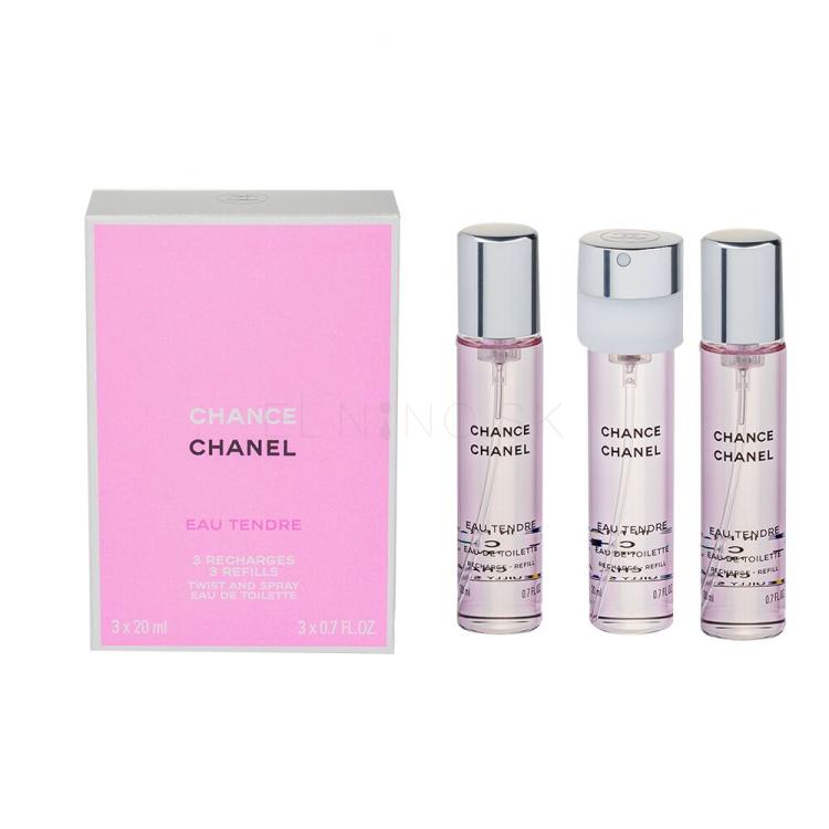 Chanel Chance Eau Tendre 3x 20 ml Toaletná voda pre ženy Náplň 20 ml poškodená krabička