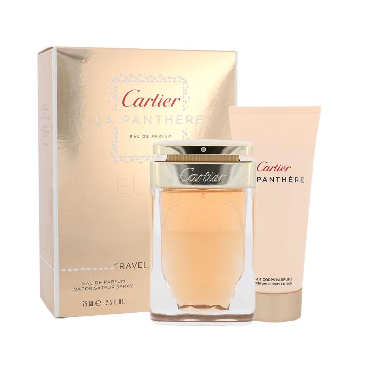 Cartier La Panthère Darčeková kazeta parfumovaná voda 75 ml + telové mlieko 100 ml poškodená krabička